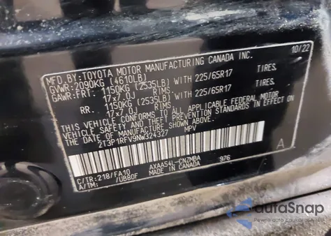 2022 Toyota Rav4 Xle from USA, damaged, VIN 2T3P1RFV9NW324327